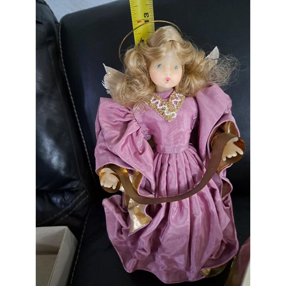 Serendipity Rauschgold Wax Angel Doll Tree Topper Feather Wings 13